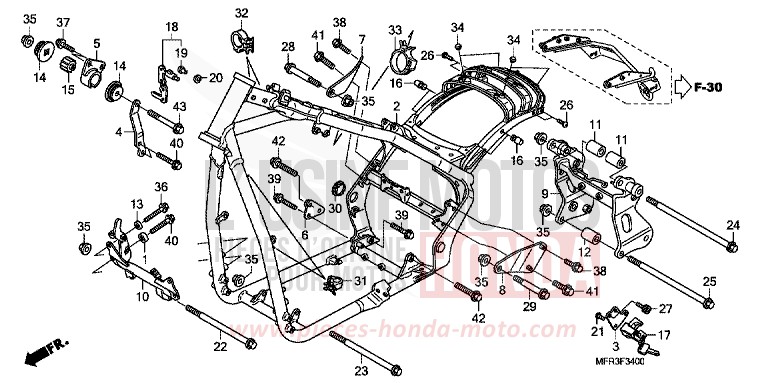 CARROSSERIE DE CHASSIS de VT1300CX "FURY" GLINT WAVE BLUE METALLIC (B197) 2010